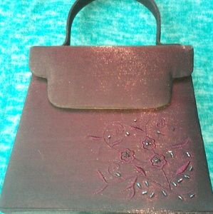 Plum Wine Satin Evening Bag